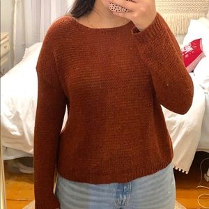 Burnt Orange Crossover Sweater